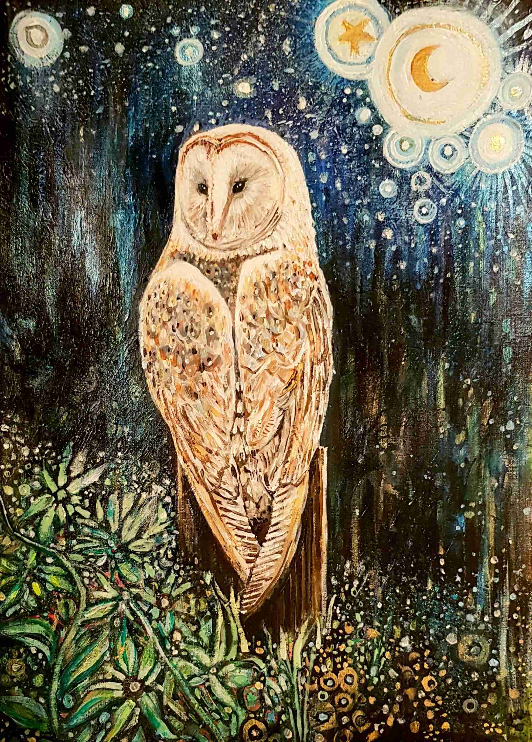 midnight owl painting