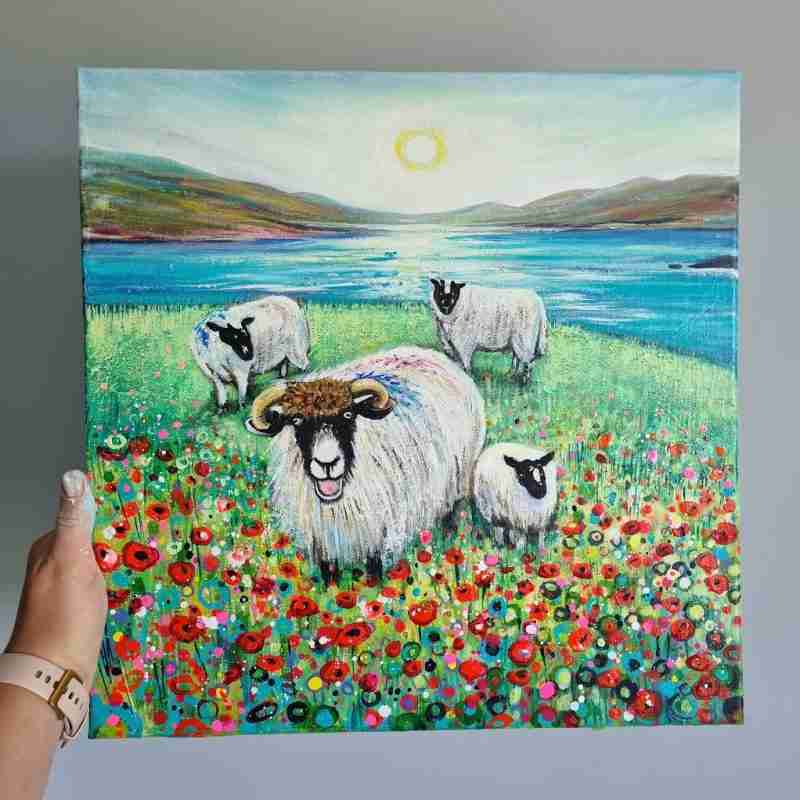 Ewe aren't one of us. Canvas size 40 x 40 cms. Framed. - Image 2