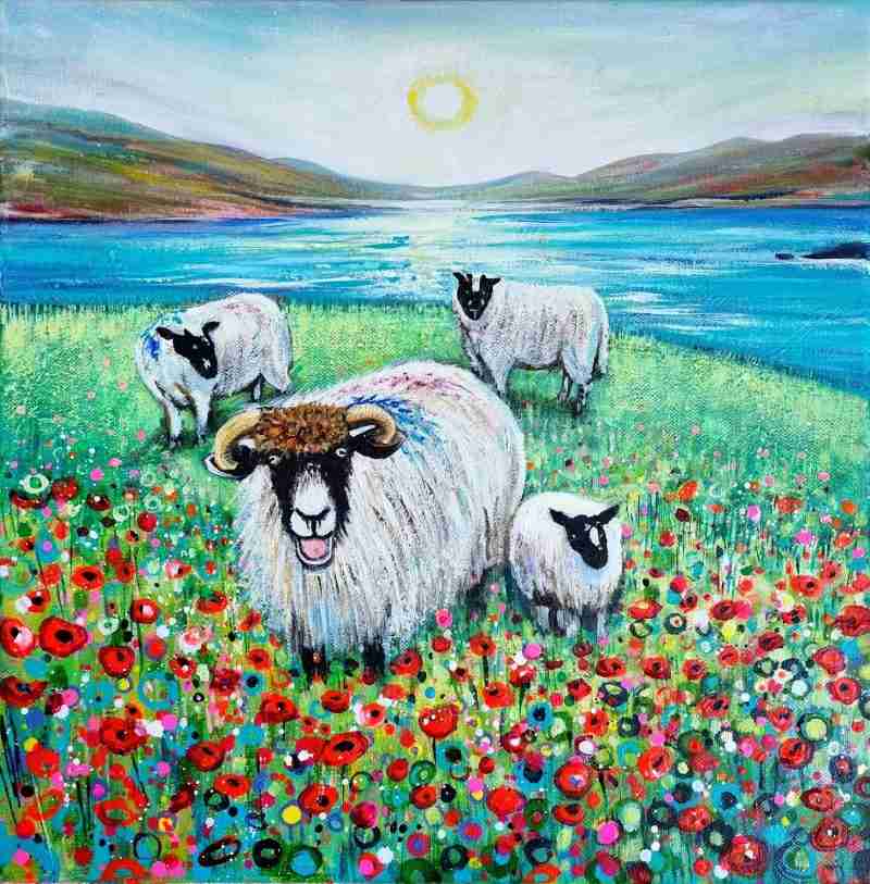 Ewe aren't one of us. Canvas size 40 x 40 cms. Framed. - Image 3